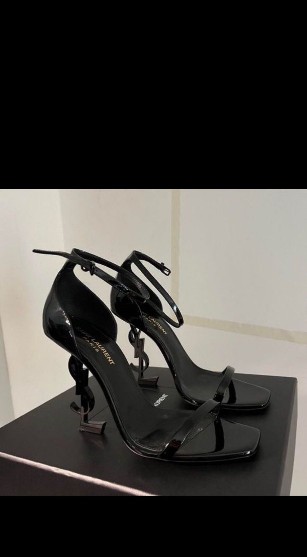 Siyah Yılan Desenli Tokalı İnce Topuklu - Görsel 2