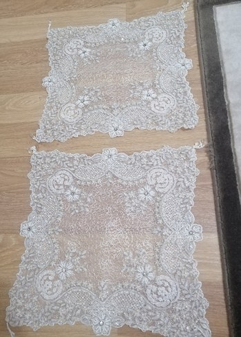 İşlemeli Beyaz salon takımı 16 parça - Görsel 5