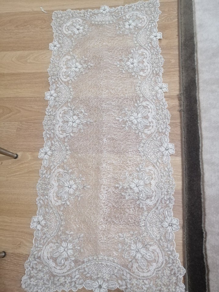 İşlemeli Beyaz salon takımı 16 parça - Görsel 3