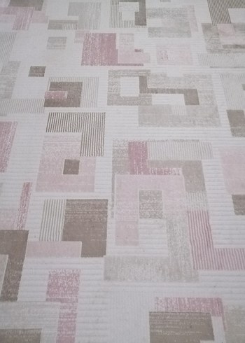 Soyut Desenli Pastel Pembe Halı boy 3,5 metre en 2 metre - Görsel 3