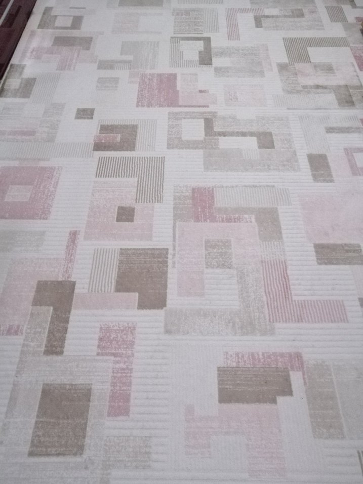 Soyut Desenli Pastel Pembe Halı boy 3,5 metre en 2 metre - Görsel 2