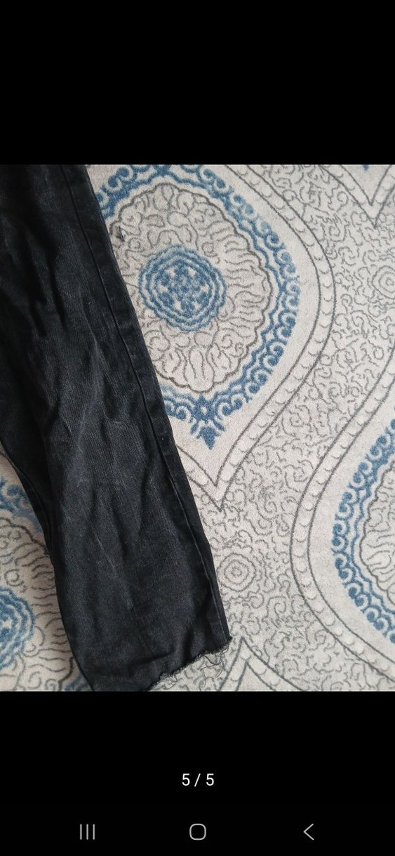 Gri Bohem Tarzı Kadın Denim Pantolon - Görsel 5