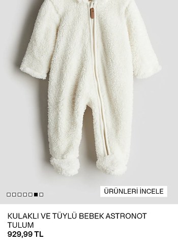 Bebek Beyaz Kürklü Tulumu - Görsel 4