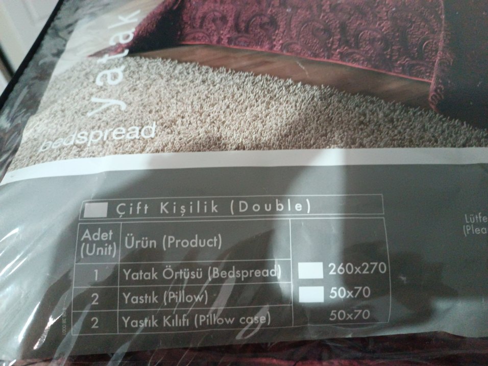 Bordo Nakışlı Yatak Örtüsü - Görsel 2