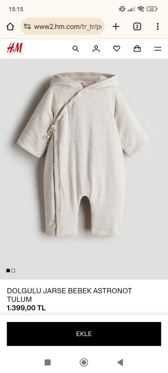 Gri  Kapüşonlu Bebek Tulumu - Görsel 4