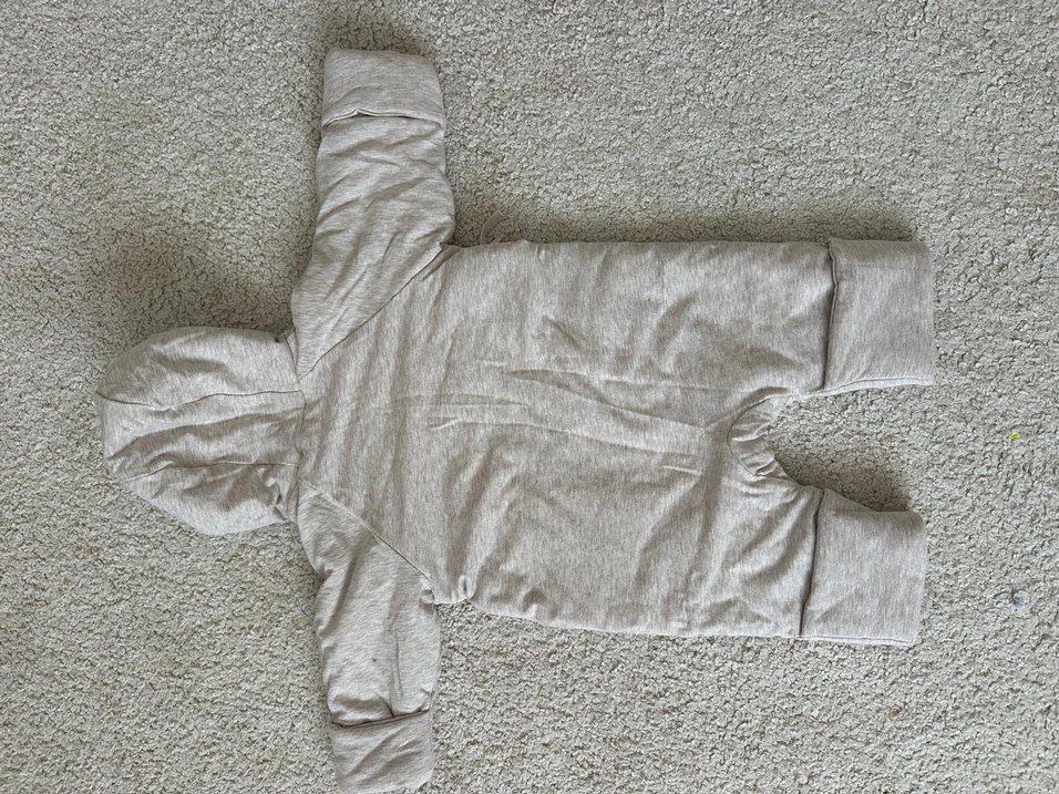 Gri  Kapüşonlu Bebek Tulumu - Görsel 2