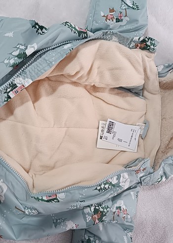 Gri Desenli Bebek Erkek Kış Tulumu - Görsel 2