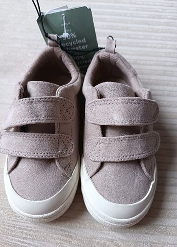 Kız-Erkek Çocuk Bej Süet Cırt Cırtlı Spor Ayakkabı - Görsel 3