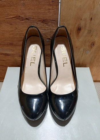 Siyah Parlak Yılan Desenli Stiletto - Görsel 3