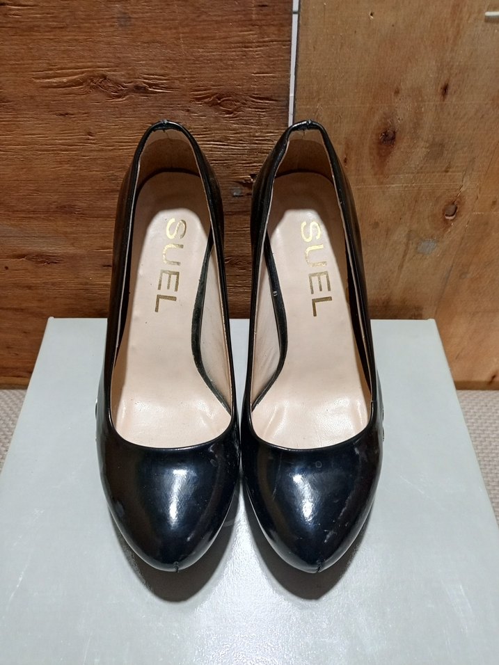 Siyah Parlak Yılan Desenli Stiletto - Görsel 3