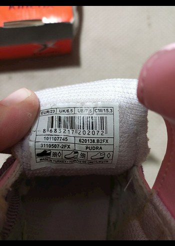 Kız Çocuk Pembe Baskılı Cırt Cırtlı Spor Ayakkabı - Görsel 7