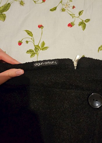 Düğme Detaylı Siyah Mini Şort Etek - Görsel 2