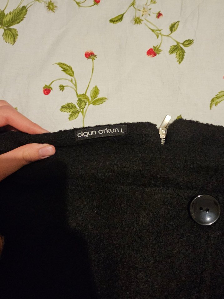 Düğme Detaylı Siyah Mini Şort Etek - Görsel 2