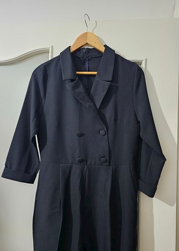 Kadın Siyah Uzun Kollu Tulum - Görsel 2