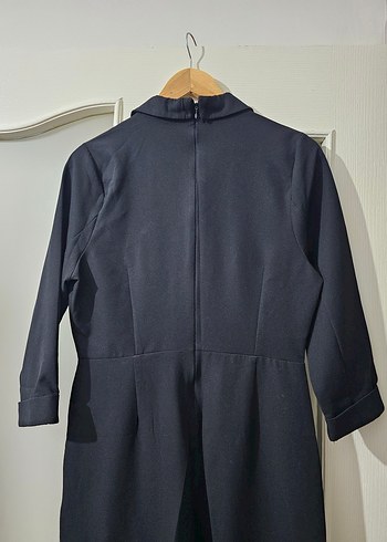 Kadın Siyah Uzun Kollu Tulum - Görsel 3