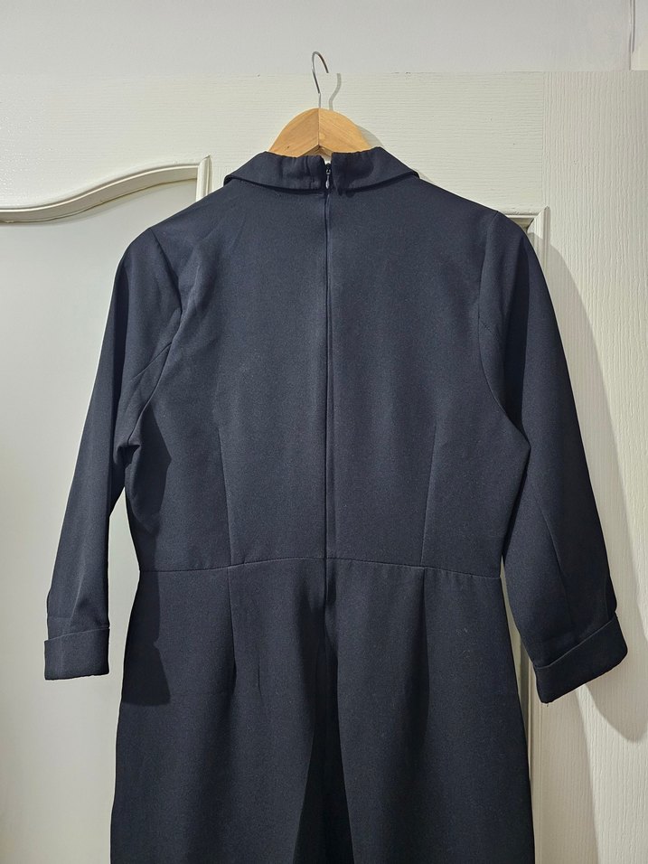 Kadın Siyah Uzun Kollu Tulum - Görsel 3