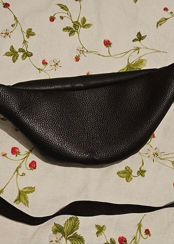 Siyah Suni Deri Kadın Bel Çantası - Görsel 3