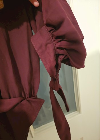 Trendyol Marka m beden şarap rengi şifon üst - Görsel 4