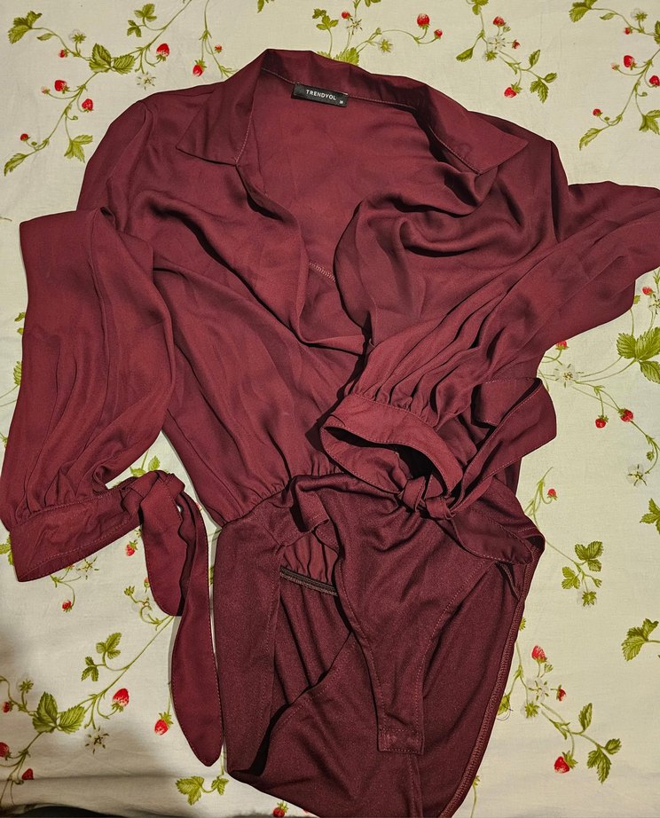 Trendyol Marka m beden şarap rengi şifon üst - Görsel 3