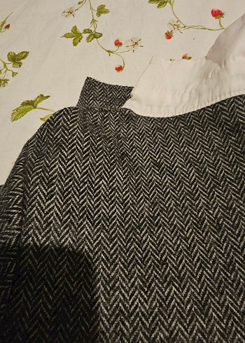 Old school preppy tarz Gri gömlek yaka üst - Görsel 4