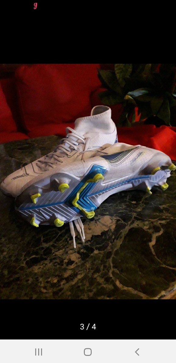 Beyaz Erkek Futbol Ayakkabısı Velcro Detaylı - Görsel 3