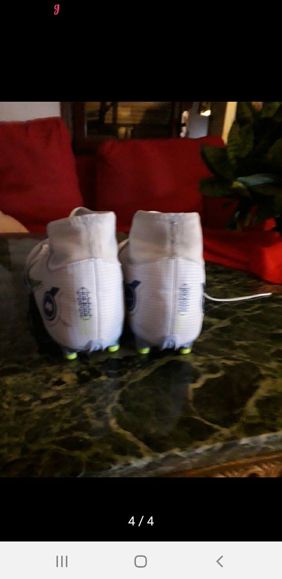 Beyaz Erkek Futbol Ayakkabısı Velcro Detaylı - Görsel 4