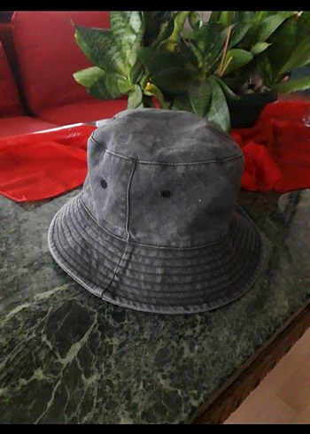 Gri Denim Kadın Bucket Şapka - Görsel 2