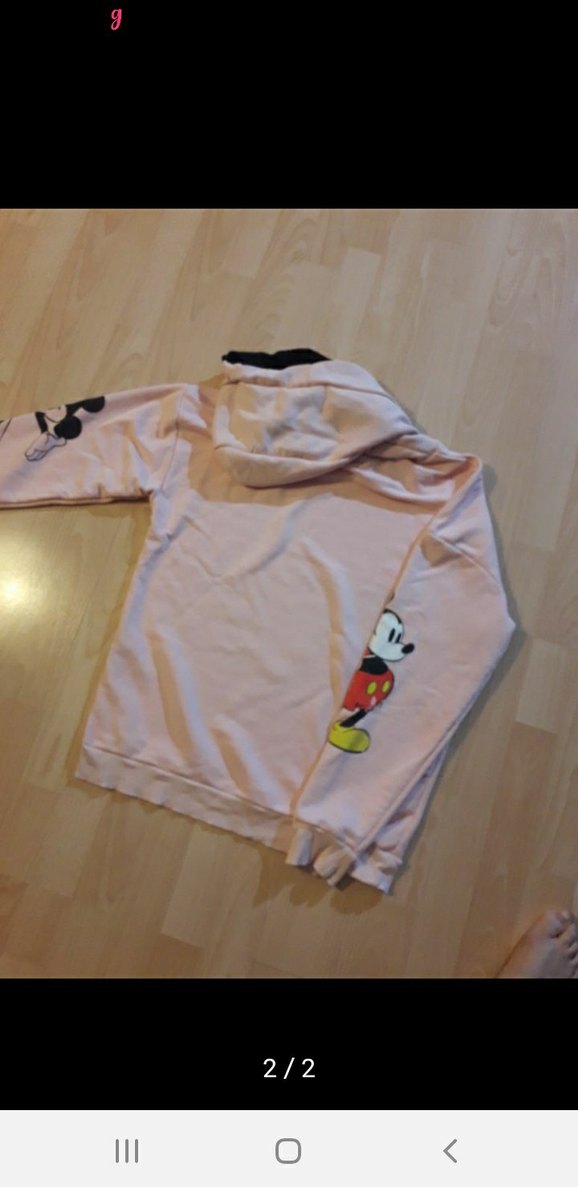 Pembe Kapüşonlu Mickey Mouse Sweatshirt - Görsel 2