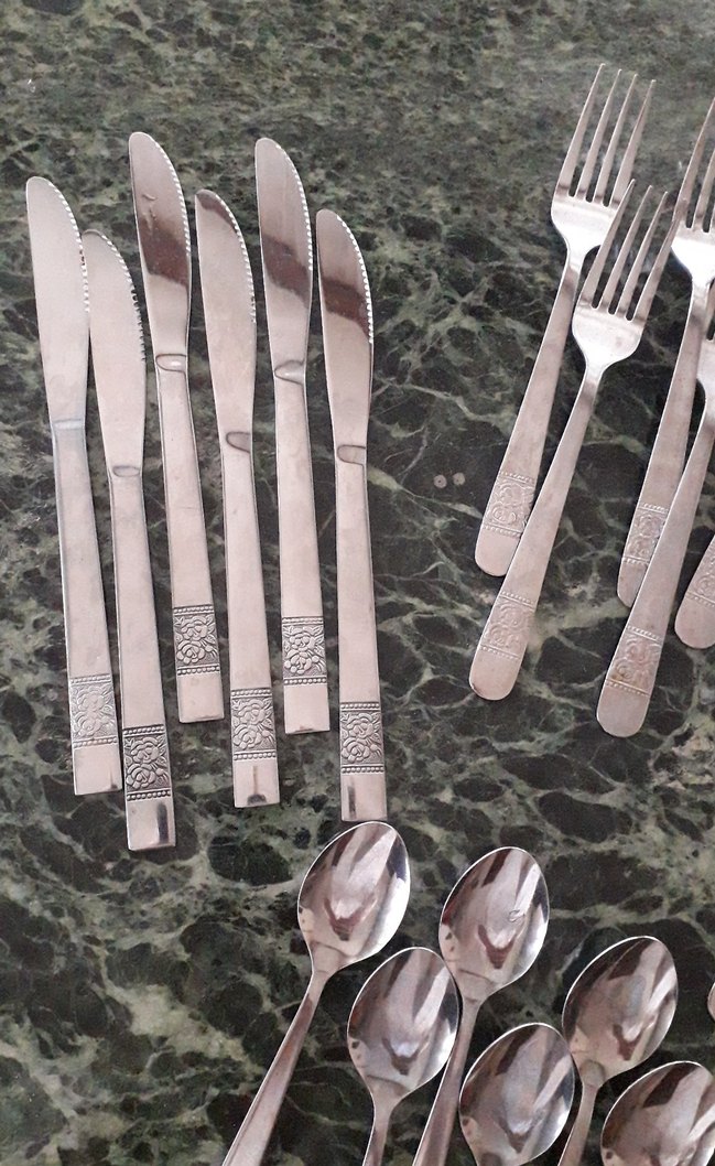 Gri Paslanmaz Çelik Çatal Kaşık Bıçak Seti - Görsel 2