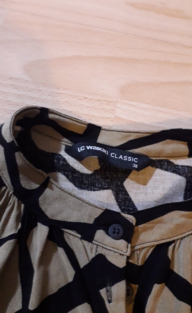 Düğmeli kare Desenli Gömlek - Görsel 2