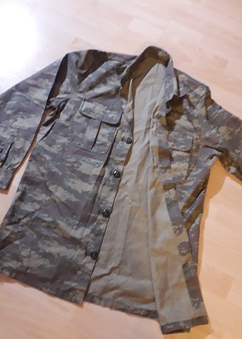 Erkek Gri Kamuflaj Uzun Kollu Gömlek Çeket - Görsel 4