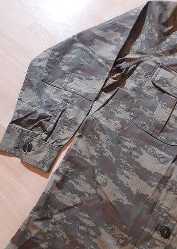 Erkek Gri Kamuflaj Uzun Kollu Gömlek Çeket - Görsel 3