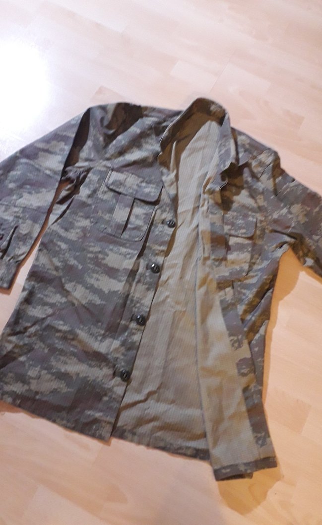 Erkek Gri Kamuflaj Uzun Kollu Gömlek Çeket - Görsel 4