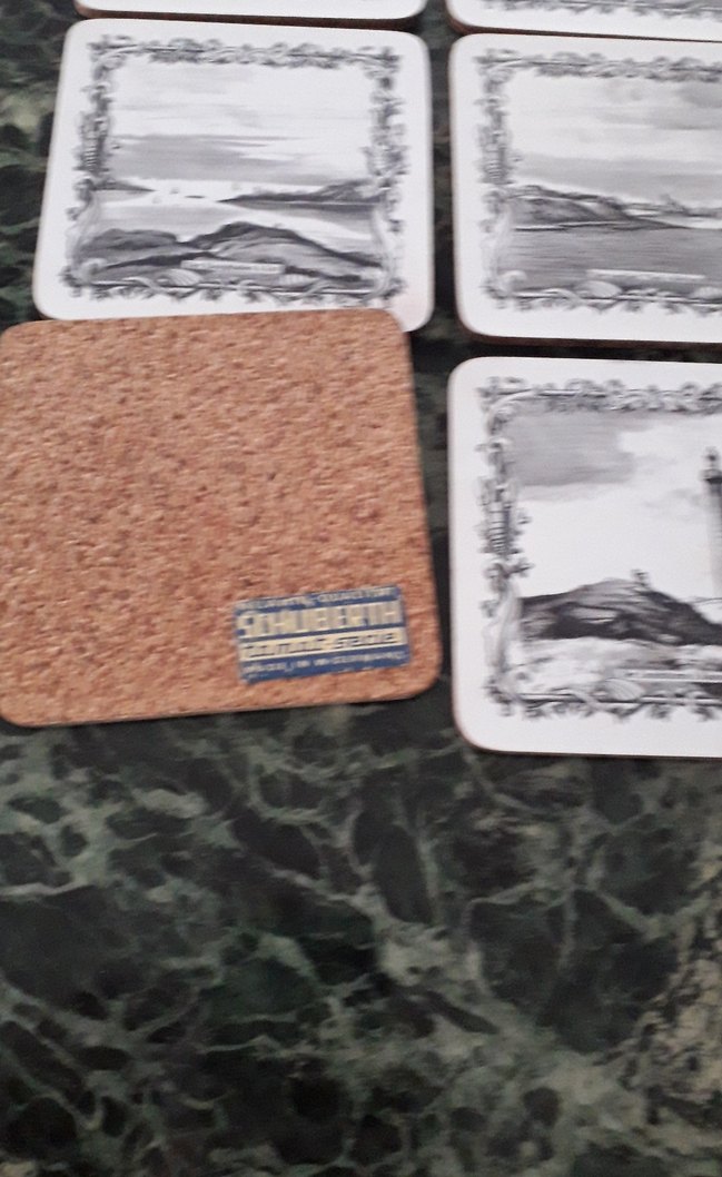 Gri Vintage Deniz Manzaralı bardak altlığı - Görsel 3