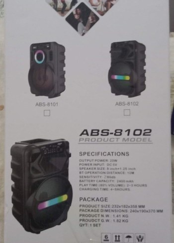 ABS-8101 Renkli Işıklı Bluetooth Hoparlör - Görsel 2