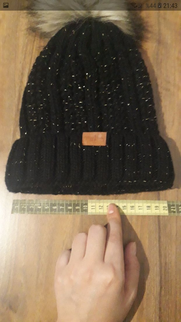 Kürk Detaylı Siyah Kadın Yün Bere - Görsel 5