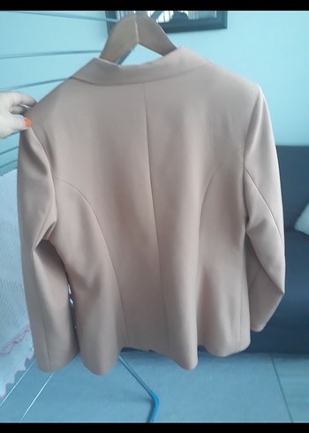 Düğmeli Pudra Kadın Blazer Ceket - Görsel 2