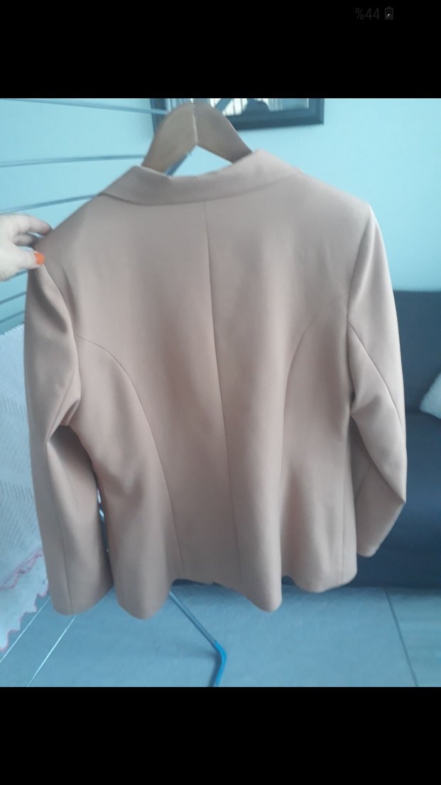 Düğmeli Pudra Kadın Blazer Ceket - Görsel 2