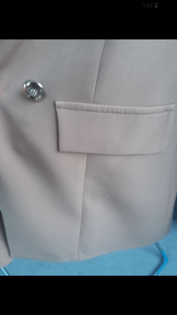 Düğmeli Pudra Kadın Blazer Ceket - Görsel 3