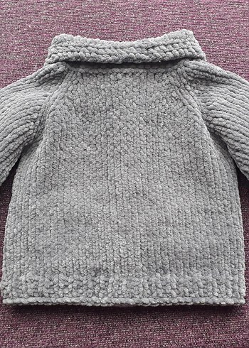 Gri Erkek Çocuk Örgü Hırka - Görsel 3