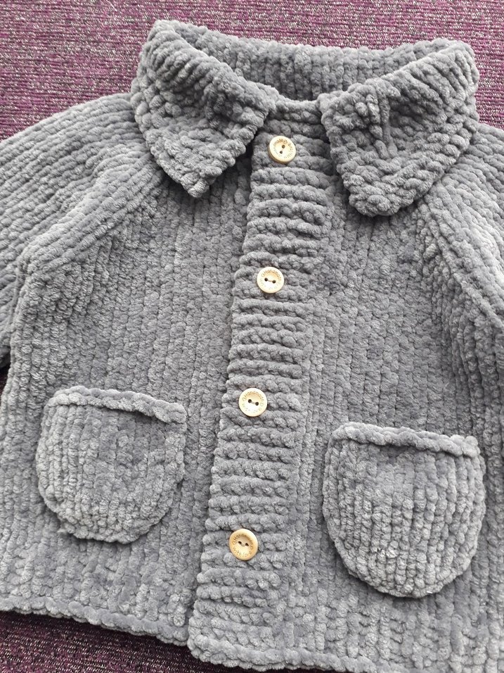 Gri Erkek Çocuk Örgü Hırka - Görsel 2