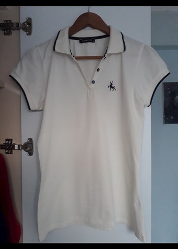 Polo Yaka Beyaz Tişört - Görsel 2