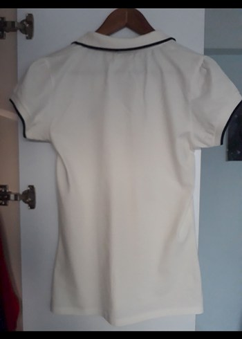 Polo Yaka Beyaz Tişört - Görsel 3