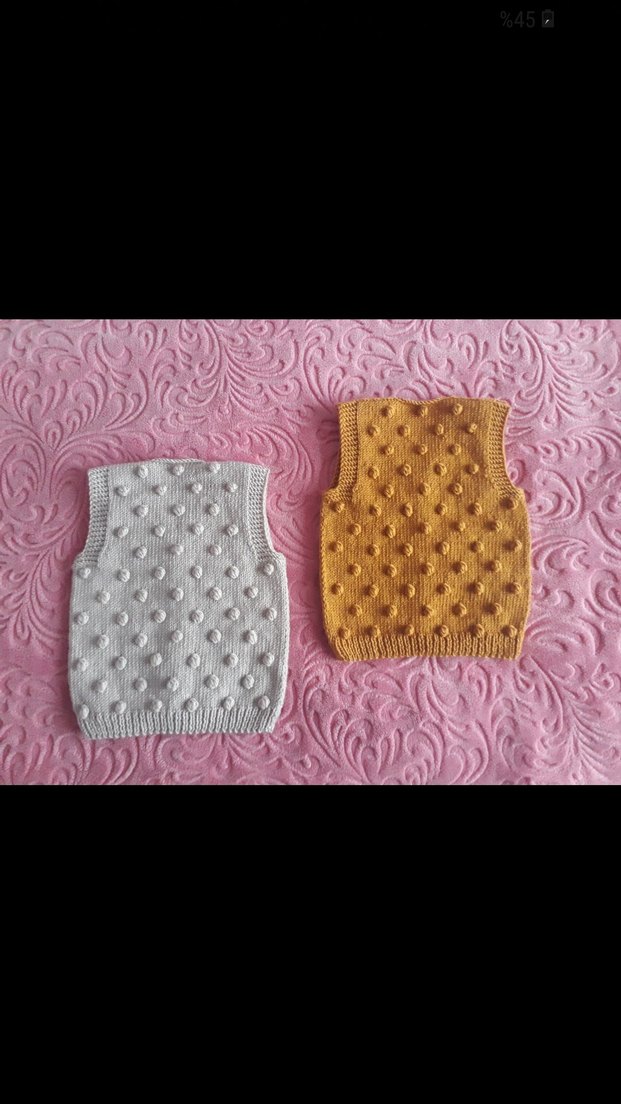 El Örgüsü Bebek Yeleği 2'li - Görsel 2