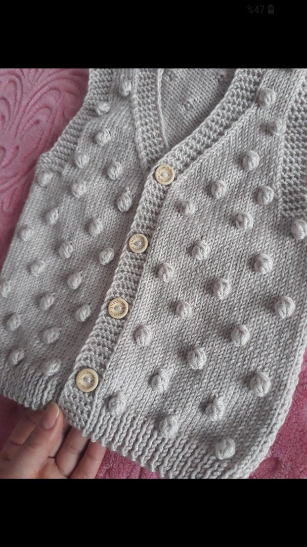 El Örgüsü Bebek Yeleği - Görsel 3