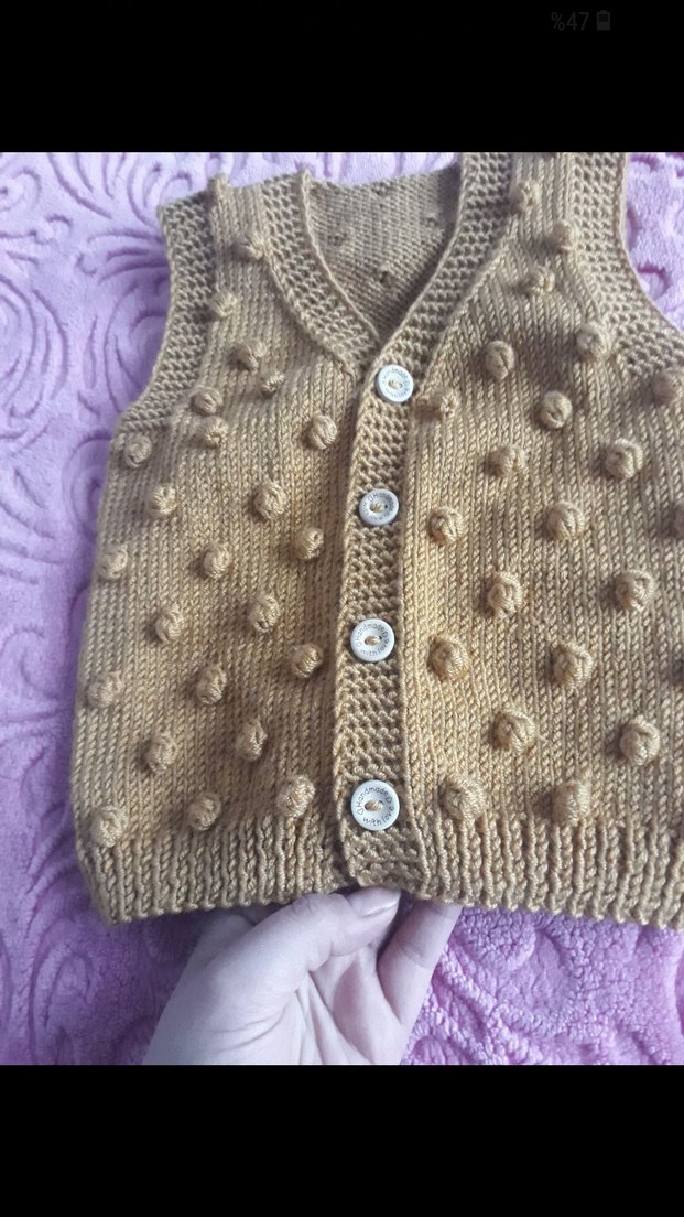 El Örgüsü Bebek Yeleği - Görsel 3