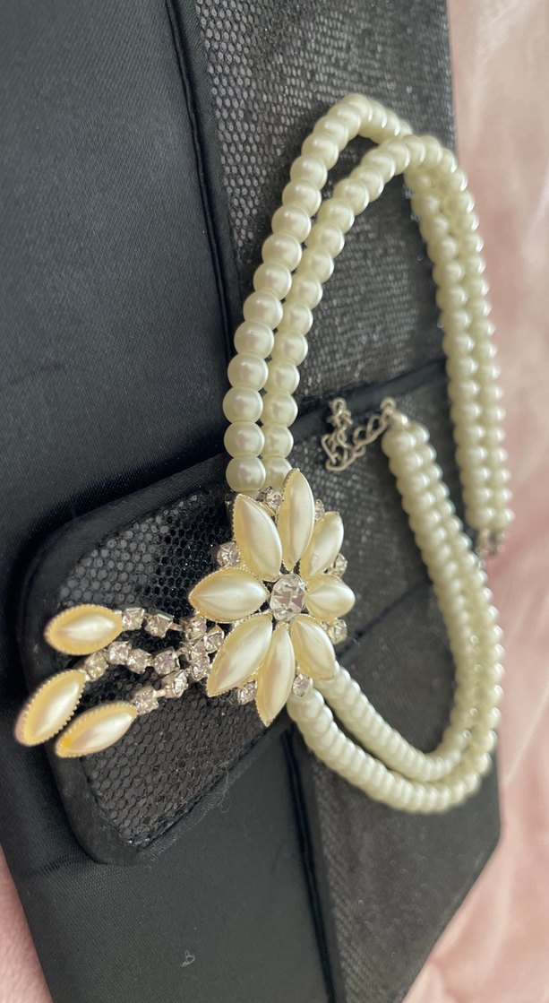 Beyaz İnci Detaylı Kadın boyun Zinciri - Görsel 3