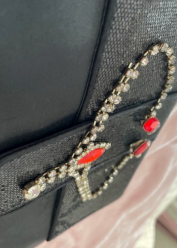 Kırmızı Taşlı Zincir Detaylı Kadın Saç Zinciri aksesuarı - Görsel 3