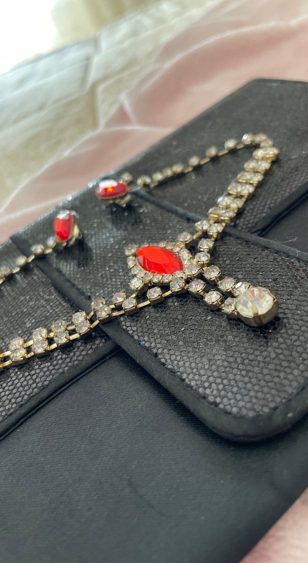 Kırmızı Taşlı Zincir Detaylı Kadın Saç Zinciri aksesuarı - Görsel 2
