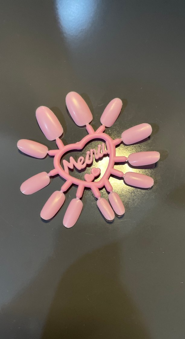 Pastel pembe tırnak süsleri seti Takma tırnak Çocuk - Görsel 2